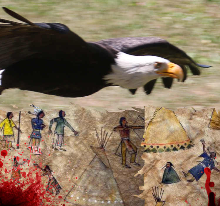 Eagle Creek warrior collage based on photo by Adrian otoiu